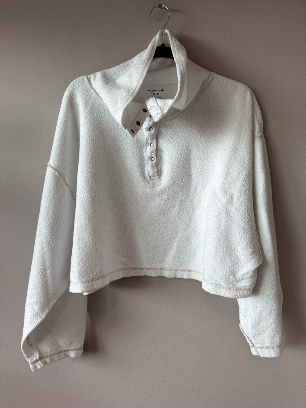 Urban Outfitters Out From Under Women’s Half Snap High Neck White Fleece Small